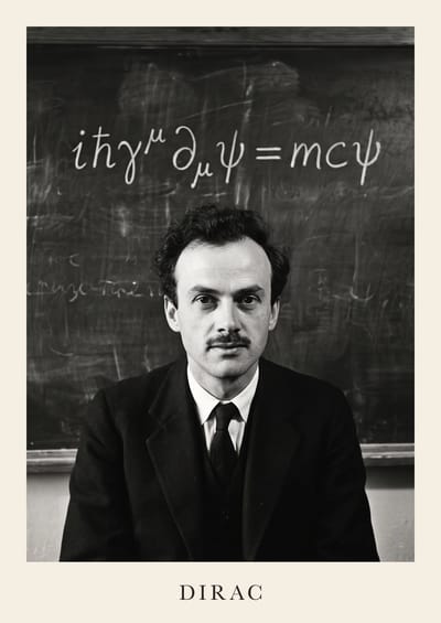Paul Dirac, to scale over a 210 cm sofa