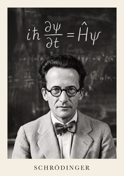 Erwin Schrödinger, to scale over a 210 cm sofa