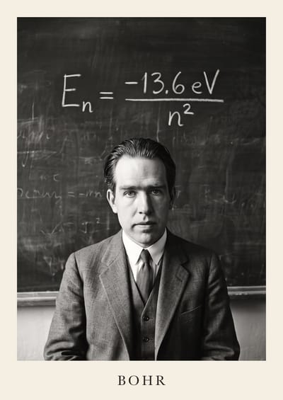 Niels Bohr, to scale over a 210 cm sofa