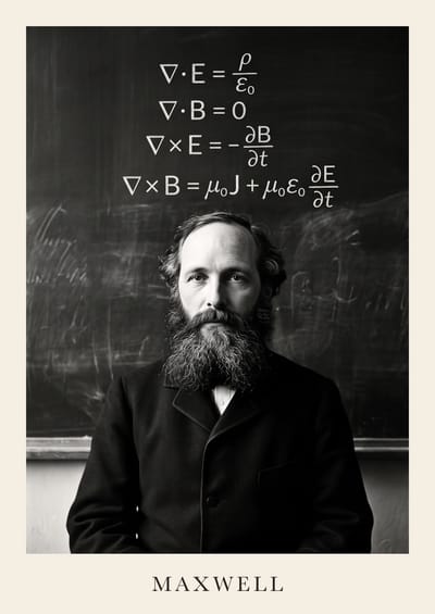 James Clerk Maxwell, to scale over a 210 cm sofa