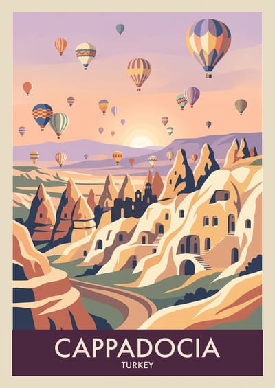 Cappadocia, to scale over a 210 cm sofa