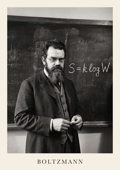 Ludwig Boltzmann, to scale over a 210 cm sofa
