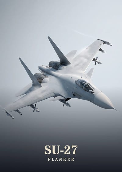 Su-27 Flanker, to scale over a 210 cm sofa