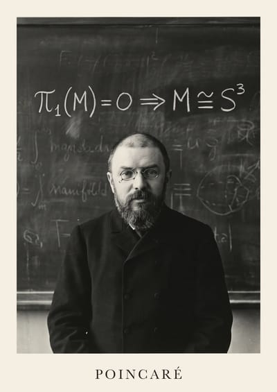 Henri Poincaré, to scale over a 210 cm sofa