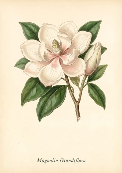 Southern Magnolia, to scale over a 210 cm sofa