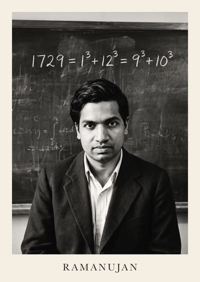 Srinivasa Ramanujan, to scale over a 210 cm sofa