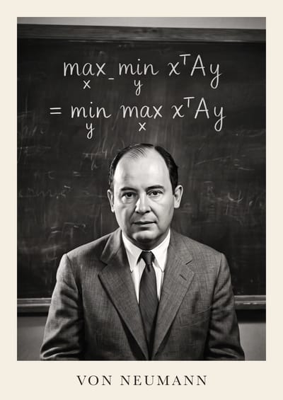 John von Neumann, to scale over a 210 cm sofa