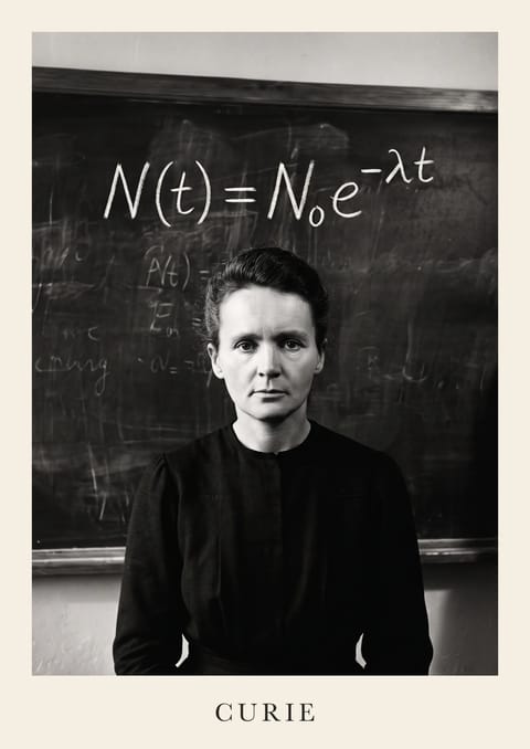 Marie Curie portrait poster