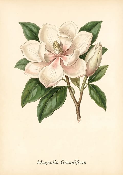 Southern Magnolia botanical plate