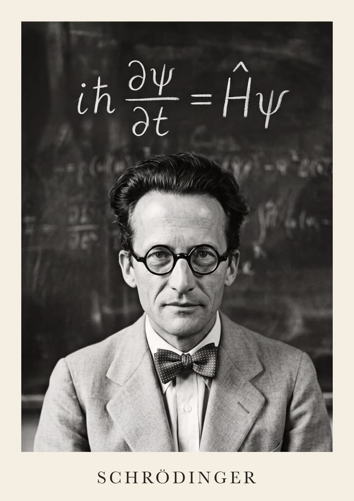 Erwin Schrödinger, framed