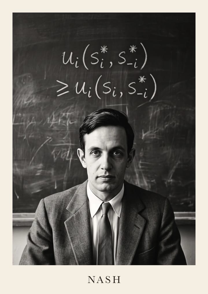 John Nash, framed