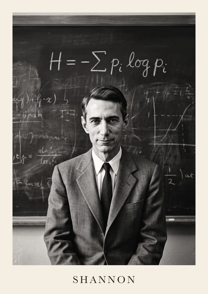 Claude Shannon, framed