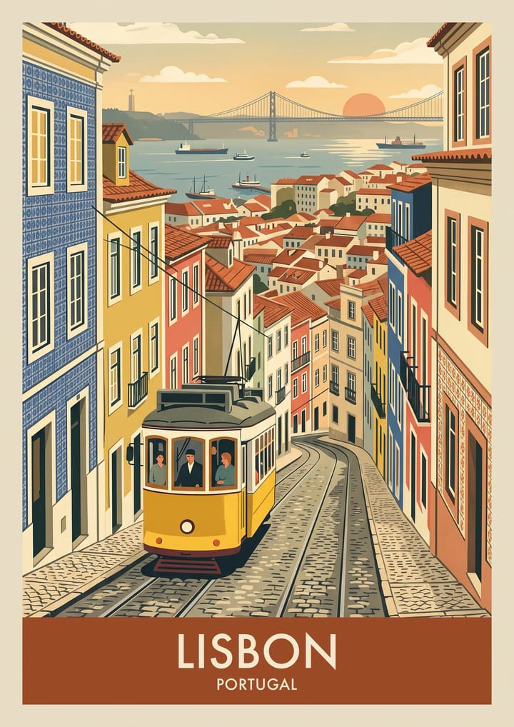 Lisbon, framed
