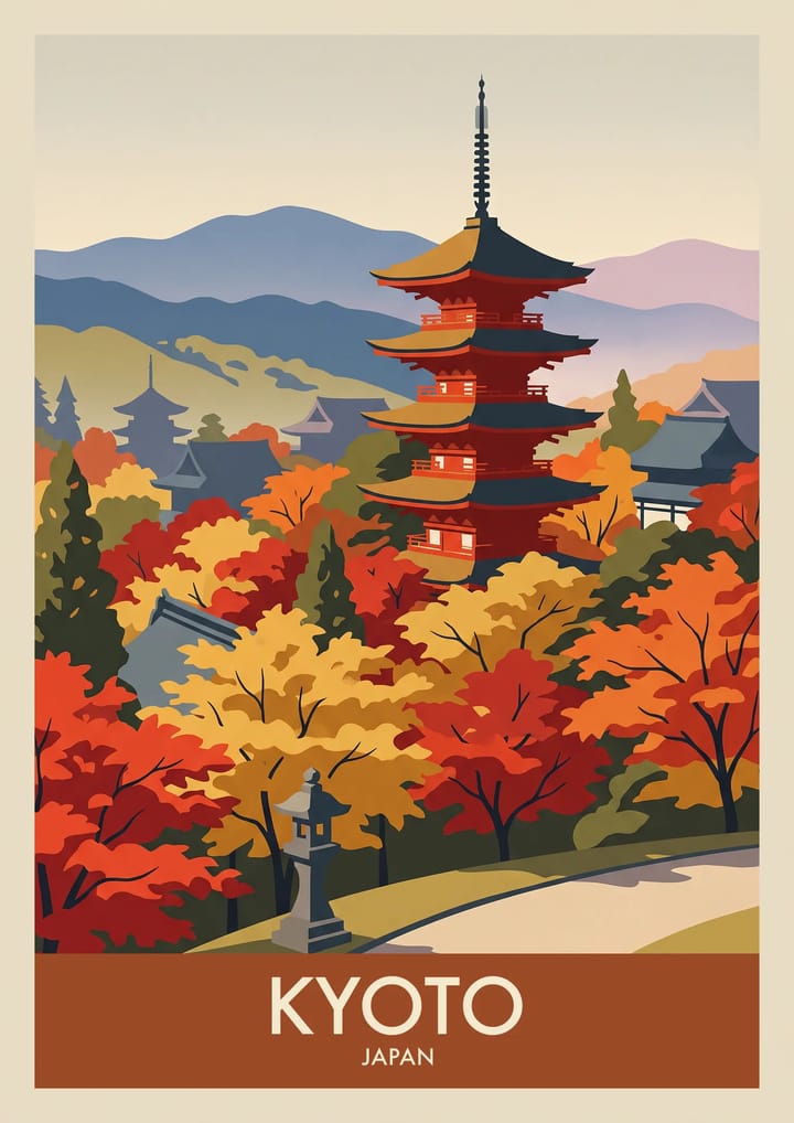 Kyoto, framed
