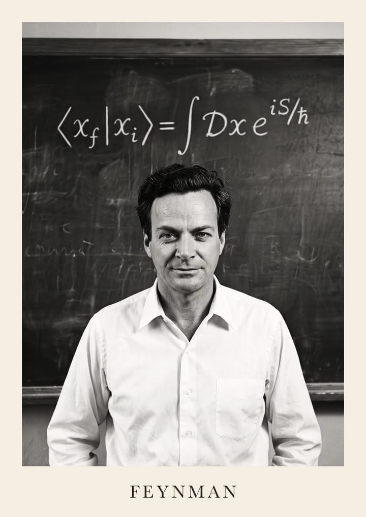 Richard Feynman, framed