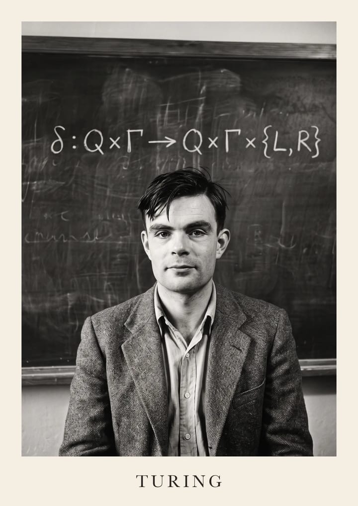 Alan Turing, framed